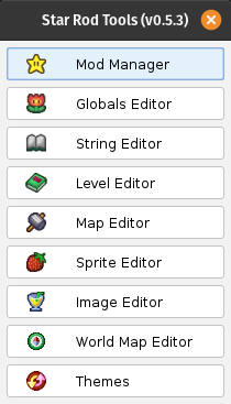 Screenshot of the Star Rod Tools menu